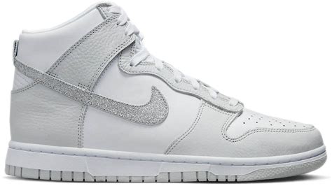 Nike dunk high silver glitter